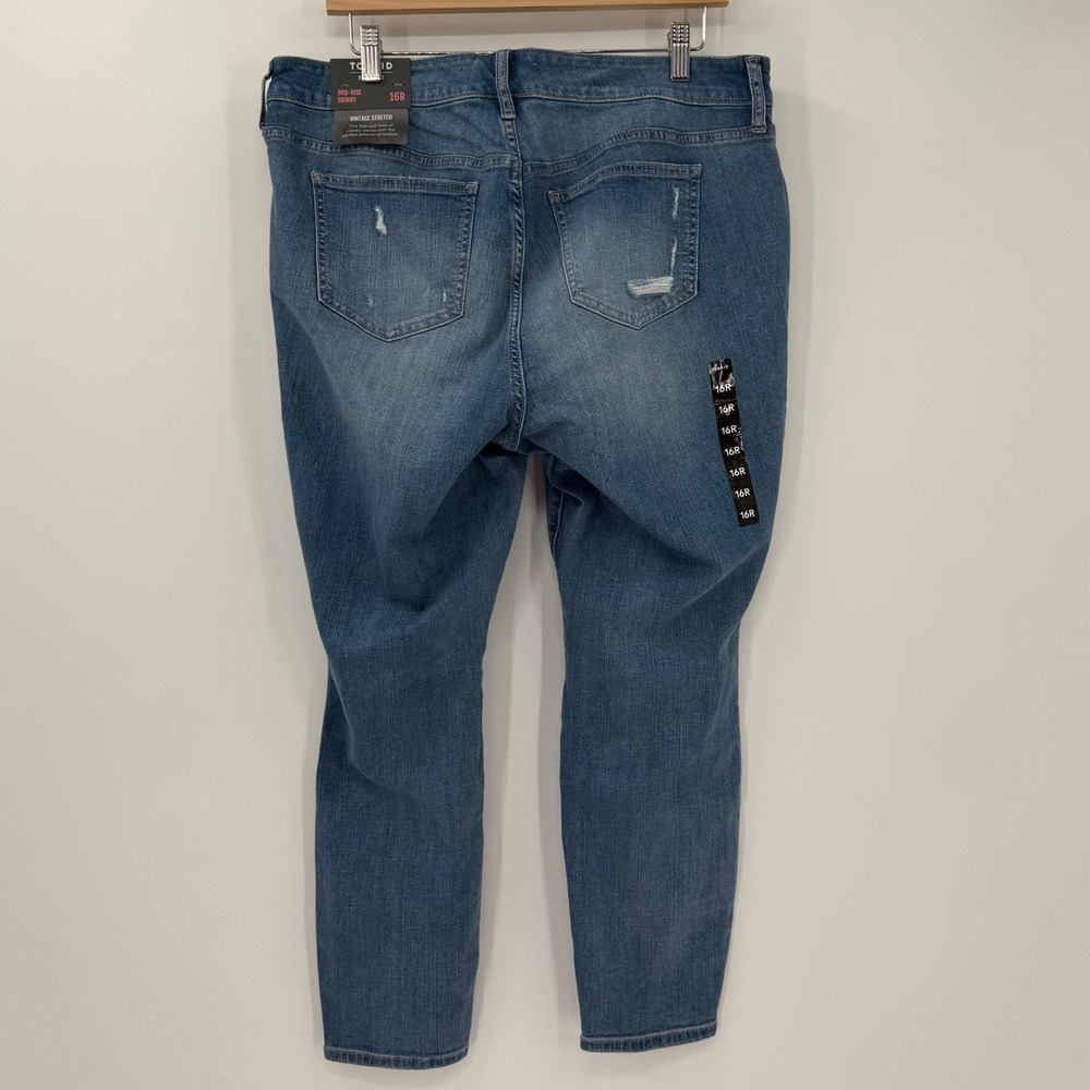 Torrid Mid Rise Skinny Jeans Women 16R Vintage‎ Stretch Distressed NWT - Picture 4 of 8